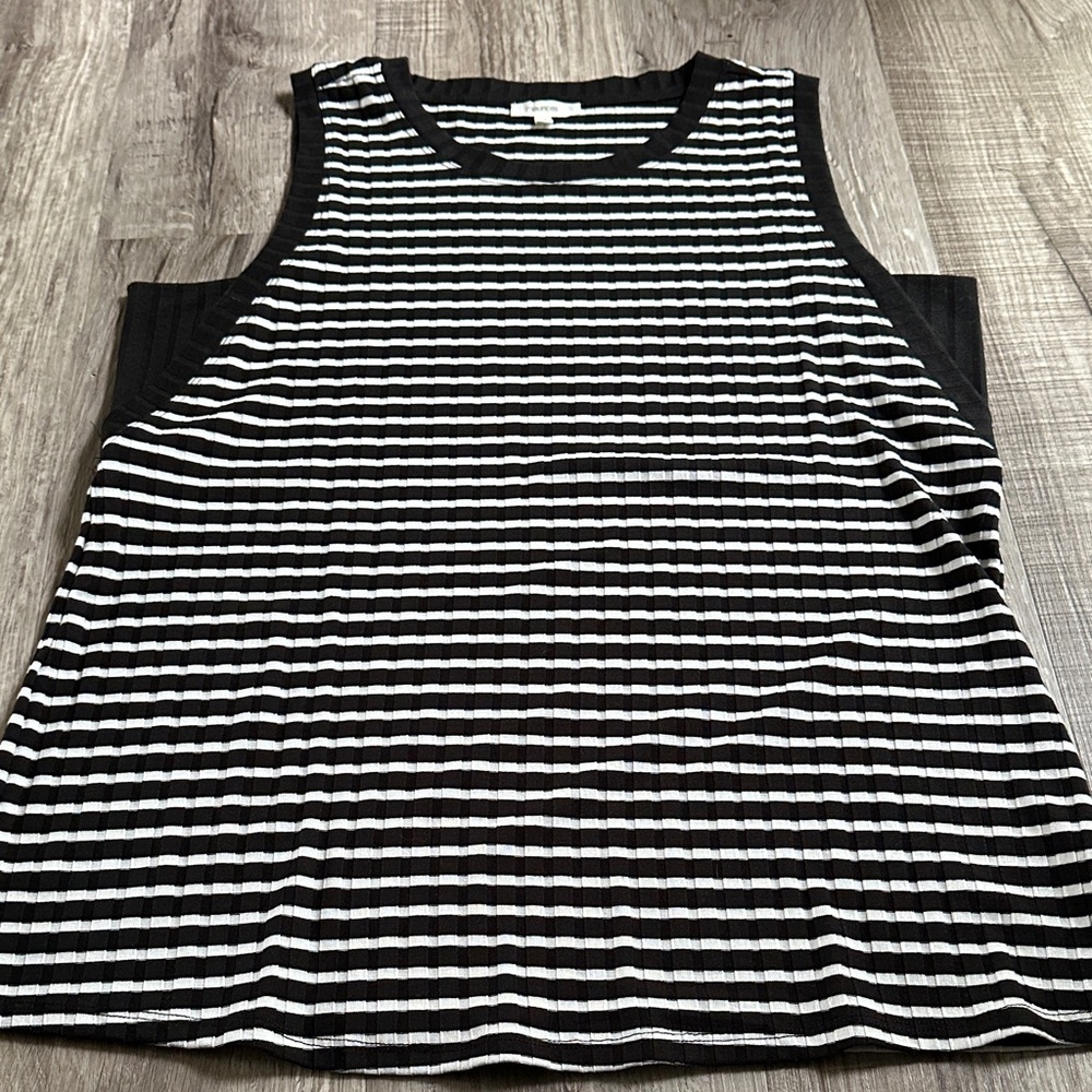 Maurice’s Striped Black and White Sleeveless Top